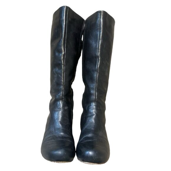 Frye Black Tall Leather Lisa Boots Size 6 - Picture 4 of 16